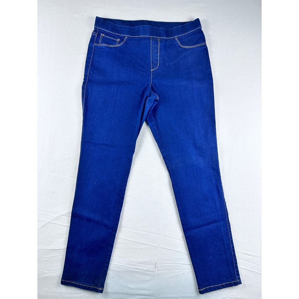 Faded Glory Womens Blue Pull On Jeggings Slim Fit Denim Pants Size 12 RN78096
